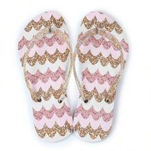 Women's Customized Flip-Flop Sandal With Original Print - Glitter - View 2