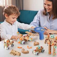 Boys' DIY Assembly Engineering Toy Set, Including 124/126 Pieces Of Electric Screwdrivers, Screws, Boards, Wheels And Tools, Perfect For Children Aged 3-8. STEM Learning Toys