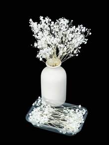 25/50/100/200/300 pièces Fleurs de Gypsophile beige préservées, tiges naturelles de Fleurs de Bébé séchées, Bouquet de mariage sec