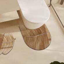 1/3 buah Keset Anti Selip Penyerap Air Kamar Mandi, Keset Diatomit Motif Daun Cokelat, Set Kamar Mandi, Keset Toilet Berbentuk U, Keset Kaki Penyerap Air Wastafel, Ketebalan 2,5 mm Dekorasi Kamar Mandi Dapur Dekorasi Natal Karpet Dapur - Coklat - View 4