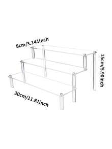 1pc Acrylic Cosmetic Storage Rack, Perfume, Skincare, Cosmetics Staircase Display Rack Multi-Layer Cosmetic Storage Rack, Perfume Display Rack, Cosmetic Beauty Tools Display Rack, Reinforced Thickened Trapezoidal Display Rack, Suitable For Living Room, Bathroom, Bedroom, Home Decoration