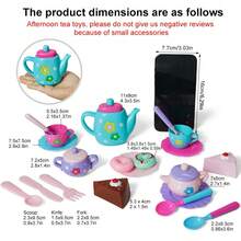 Girls' Tea Set, Tea Party Set With Teapot, Desserts, Cookies, Pretend Play, Gift For Boys And Girls