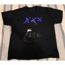 Camiseta gráfica  talla XL rapero rap azul negro - Negro - Ver 7