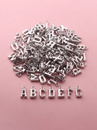 100 件时尚 3D 塑料随机 26 个英文字母吊坠项链手链首饰配件 DIY 配饰（混合装）