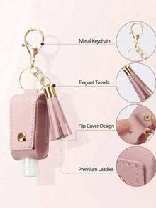 30ML (1Oz) PU Hand Sanitizer Holder With Tassels And Keychain, Portable Keychain, And A Convenient Hand Sanitizer Bottle Keychain. - Multicolor - View 8