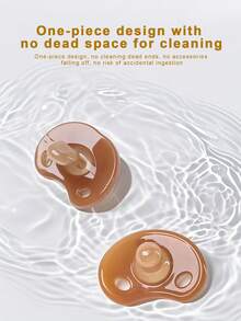 KUNT 3个装婴儿安抚奶嘴，柔软硅胶奶嘴，日夜使用，模拟母乳喂养，扁头和圆头，出牙玩具，带小熊收纳盒，防尘 - 彩色 - 查看 10