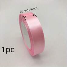 1 卷浅粉色/红色涤纶丝带花束包装丝带（尺寸 0.6/1/1.5/2/2.5/3.8/5 厘米），适用于 DIY 工艺品、礼品包装、婚礼装饰、蝴蝶结制作、婚礼糖果盒包装、圣诞节和派对装饰、婚礼请柬、节日装饰