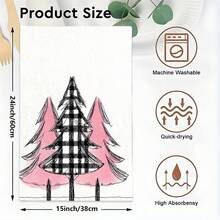 1 pièce/2 pièces/100 pièces Serviettes de cuisine et lavettes imprimées avec motif d'arbre de Noël, convenant à la décoration intérieure des restaurants, cuisines, salles de bain, décoration de fête, cadeaux de Noël