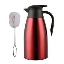 2L/67oz Stainless Steel Thermal Coffee Carafe With Cleaning Brush, Double-Wall Vacuum Insulated Coffee Pot,Thermal Bottle For Coffee And Tea, Insulated Vacuum Bottle For Home, Office, And Carafe Use, Perfect For Hot And Cold Beverages - Multicolor - View 9