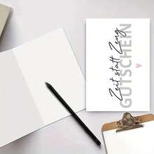 1 Stück Lustige deutsche Geburtstagskarte - "Zeit statt Zeng" - minimalistisches, modernes Design mit schwarzer Schrift - Geburtstag, Weihnachten, Halloween - Geschenk für Ehefrau, Ehemann, Freunde - elegantes Weiß und Rosa Akzente - Alltagsdekoration Büro, Feiertags-Grußkarte - Mehrfarbig - Übersicht 4