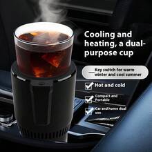 2-In-1 Portable Car Cup Cooler And Warmer - Rapid Cooling, ABS Material, Fits Standard Vehicle Cup Holders, 0°C To 60°C Temperature Range, 18.6oz Capacity, Beverage Temperature Control | Modern Car Gadget | Durable Heater Cooler - Car Accessories