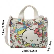 Sanrio Sanrio, Cartoon Cute Hello Kitty Shoulder Bag, Stylish And Casual, Large Capacity, Suitable For Daily Commute As A Handbag Or Cross-Body Bag For Office Workers.