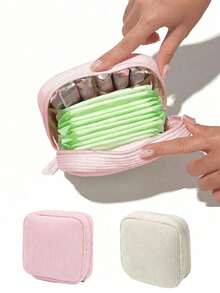 Large Capacity Sanitary Pad Storage Bag, Portable Multipurpose Waterproof Storage Bag For Sanitary Pads, Tampons, Cosmetics, Coins, Essentials, Back To School, Mother's Gift, Cosmetic Bag, Gift Bag For Women - Multicolor - View 12