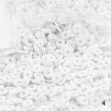2000 piezas de cuentas de arcilla blanca para hacer pulseras, cuentas redondas planas de arcilla polimérica de 6 mm, cuentas espaciadoras Heishi para hacer joyas, aretes, pulseras, collares