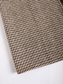 Women's Houndstooth Skirt, Fashionable, Versatile, Elegant, Loose Fit, Slimming - Dark Brown - View 6