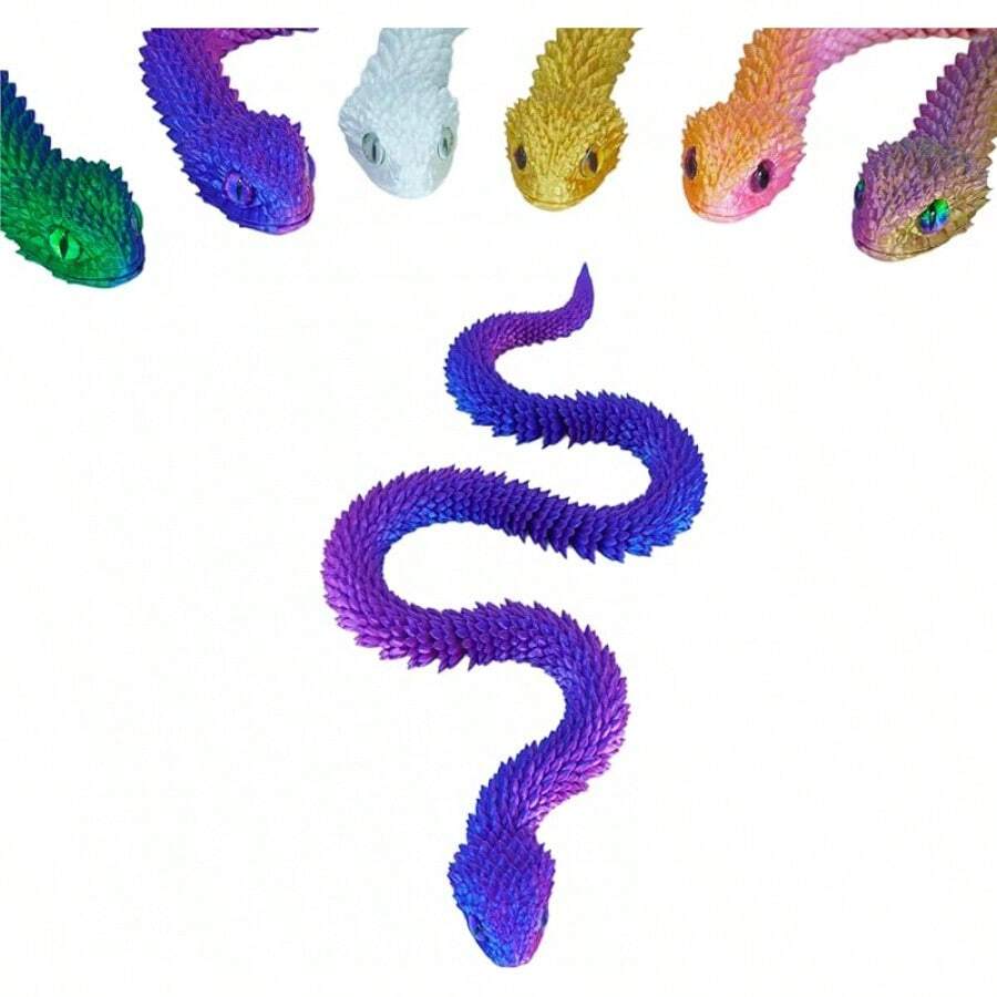 3D Printed Articulated Snake – 24''-Like Movable Snake– Realistic ...