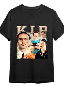 Men KIP Napoleon Dynamite Vintage Graphic T-Shirt Funny Short Sleeve Black Cotton Tee Machine Washable Casual Style Movie Inspired Apparel Humorous Print Cotton Fabric,Men Size S-3XL - màu đen - Xem 2