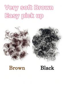 ARTSTAR Curl D 500 Fans Dark Brown Fan Lashes Eyelash Extensions 4D 5D 6D 8D 10D 12D 16D 20D Pointy Base Premade Medium Stem Sharp Thin Russian VolumeLash Brown Lashes - D - View 4