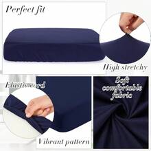 12 Pcs Patio Outdoor Cushion Covers Replacement Waterproof Stretch Sofa Couch Cushion Covers Washable Individual Couch Slipcovers Set Furniture Protector For Pets(20-27 Inch,Navy),18021324 - Màu xanh hải quân - Xem 5