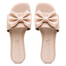 Rasteirinha Feminina Laço Confortavel Versatil Fashion Leve - Rosa chiclete - Visão 4