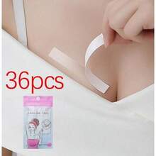 36 piezas de cinta de moda para ropa, cinta adhesiva doble cara, cinta adhesiva fuerte y transparente, segura para la piel, 36 tiras transparentes, cinturón - Blanco - Ver 5