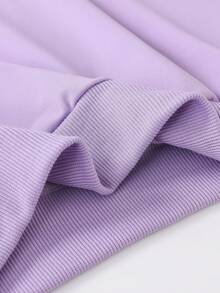 Teen Girl Milk Tea Donut Pattern Printed Warm Loose Oversized Hooded Sweatshirt - Comfortable Long-Sleeved Casual Pullover, Machine Washable, Daily Essential, Loose Style, Suitable For School, Vacation, Shopping, Sports And Other Occasions - Purple - View 5