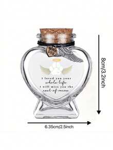 1pc Custom Pet Hair Memorial Bottle, Custom Pet Fur Hair Memorial Keepsake Jar,Pet Fur Keepsake, Pet Hair Memento, Pet Memorial Urn Box For Ashes, Heart Bottle Pet Loss Dog Cat Memorial Gifts - Multicolor - View 8
