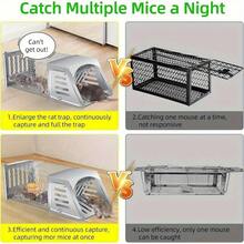 Metal Rodent Trap With Quick Sensitive Pedal Trigger - Catches Rats, Mice, Chipmunks & Squirrels, Indoor & Outdoor Use For Homes, Gardens & Sheds, Must-Have For Pest Control - Silver - View 10