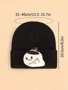 2pcs/1pc Cute Ghost & Pumpkin Pattern Knit Hat, Fashionable, Comfortable, Suitable For 1-3 Years Old/0-6 Months Baby To Wear For Halloween Party And Daily Use