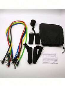 11 Stücke Widerstandsbänder Set mit Griffen, Türanker & Tragetasche, multifunktionale elastische Fitnessbänder für Krafttraining, Brustexpander, Körperstreckung, Heimtraining & Fitnessstudio Zubehör