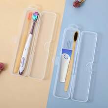 1 Hộp đựng bàn chải đánh răng du lịch di động - Hộp đựng bằng nhựa cứng trong suốt bền chắc đựng bàn chải và kem đánh răng - Thích hợp cho cắm trại, du lịch và sử dụng trong phòng tắm - Nhiều màu - Xem 9