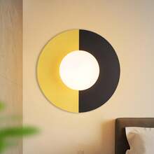 壁灯 室内壁灯 卧室 - 卧室灯 黑金复古壁灯 玻璃和金属 现代设计 E14 圆形楼梯灯 适用于门厅 床 走廊（无灯泡） - 圓款 - 查看 1