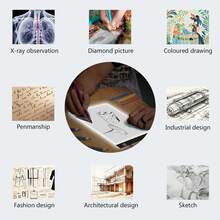 1 Piece Of Painting Sketch Reproduction Lamp Board, With 3 Brightness Adjustment Levels, Powered By USB, Portable Diamond Painting LED Lamp Pad, 5D Diamond Art Tracking Lamp Box Set, High Light Transmittance Acrylic Material, Back-To-School Season, Holiday Gift, Suitable For Diamond Painting, Sketch Painting, Oil Painting, Anime Design - Multicolor - View 10