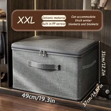 Foldable Storage Box With Zipper Lid, Handled Storage Cube Basket, Closet Clothes Organizer Container - Multicolor - View 15