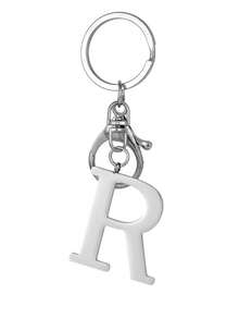 1pc Elegant Silver Letter Keychain, A-Z Alphabet Pendant, Fashionable Alloy Key Chain, Can Be Hung On Bags Or Car Keys, Perfect Accessory For Daily Use, Also A Great Gift For Couples, Friends And Family - Multicolor - View 19
