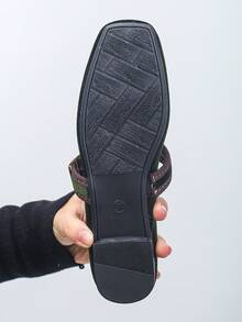 35-43码大码时尚方头平底鞋,低鞋面,适合办公室通勤和日常穿着,军绿色天鹅绒搭扣,可搭配裙装,春秋季芭蕾平底鞋 - 軍綠色金絲絨 - 查看 9