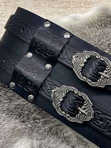 1 Stück Halloween Kostüm Mittelalter Wikinger Ritter breiter Gürtel Taille Abdeckung einzelne Schulter Rüstung Schulter Ecke COSPLAY Kostüm Zubehör