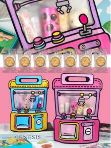 1pc Cute Claw Machine Gift Bags, Snack Bags, Tote Bags. Cute Style, Suitable For Daily Parties And Festivals. Zipper Closed Plastic Snack Gift Bags, Suitable For Birthday Gifts And Party Supplies