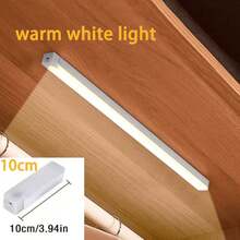 Lumină de noapte LED cu senzor de mișcare wireless, reîncărcabilă prin USB, lampă de bar cu bandă lungă pentru dulap, bucătărie, dulap, noptieră, scară, lumini LED, lumină de perete, lumini cu senzor de mișcare, mod de lumină constantă, mod de detectare a mișcării, lumină de noapte, lumini de dulap, Luz Led - Alb 2 - Vizualizare 16