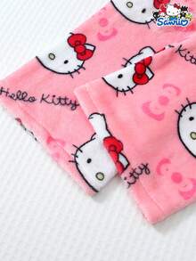 Sanrio Women's Winter Hello Kitty Cute Cartoon Flannel Pajama Pants, Soft, Fluffy, Non-Sheer, Suitable For Lounging At Home, Fall Winter