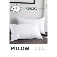 MADE IN TURKEY - 70% Cotton Cushion – 50x70 Cm – 800g – Natural Cotton Filling – Soft & Breathable – 2 PCS - White - View 1