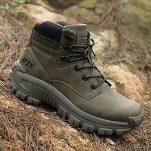 5.AA Men's Desert Jungle Hiking Boots, Zipper Tactical Boots, Lightweight Non-Slip High Top Boots For Mountaineering Hunting Exploration - Army Green - View 3