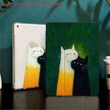 A Snuggling Cats Illustration - Cute & Heartwarming, Simple Protective Soft TPU Flip - Style - Literary And Inspirational Style,Pen Holder Compatible With IPad IPad Pro (M5)/Ipad Air (M3)/ IPad 11"(A16)/10.9/10.2/ Air 5th Gen/Pro11/10th/9.7/Air 2/IPad (7th Gen)/ IPad (8th Gen)/IPad Air 4/5/IPad Pro 11 - Multicolor - View 7
