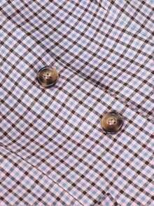 Women's Plaid Woven Fabric Front Button Pocket Casual Vest Jacket, Spring & Autumn - Purple - View 5