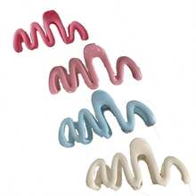 4/2cs Women Wavy Lightweight Plastic Hair Claw Clips, Fashion Versatile High-End Simple Hair Accessories For Daily, Leisure, Party, Work, Travel, Ponytail, Bun, Washing Face, Makeup, Outfit Match Hair Jaw Clip Hair Clamps Hair Clutch Hair Claw Clip, Elegant, School Stuff, College