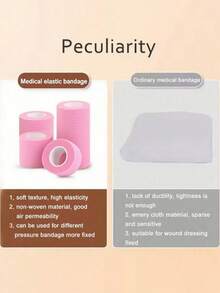 4 Rolls Medical Adhesive Bandages, Elastic Breathable Sports Self-Adhesive Tape, Beige Finger Wrap Bandages For Wrist, Ankle, First Aid