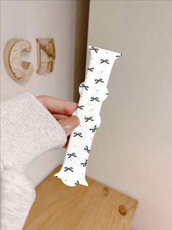 Bow Flower Print With Silicone Sports Fashion Watch Strap Suitable For Watch Ultra/SE/8/7/6/5/4/3/2/1/10/11