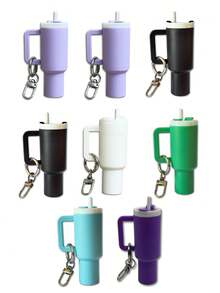 10/8/5/3/2pcs Mini Water Bottle Keychain - Street Style, Multiple Colors, Can Be Used For Keychain Accessory Charms, Wallet Charms, Cups, Wallet Accessories, Mini Water Bottle Keychain, Mini Cup Keychain, Key Ring Or Lip Balm, Cute Water Bottle Keychain, Plastic Material, A Good Gift For The Opening Season