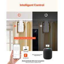 Automatic Curtain Opener, APP And Remote Control, Hub Included, Electric Smart Curtain Opener Compatible With Alexa And Goog Le Home, Timed Opening And Closing, For U-Shaped/I-Shaped Rails - U-shaped Rod + T-shaped Rod - View 4