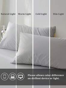 2pcs,Light Grey,Solid Color Japanese Simple Solid Color, Super Soft, Breathable, Four Seasons, Simple Fashion, Leisure And Daily Life, Boys' Dormitory For Four Seasons, Pillowcase, Excluding Pillow Core, Bedding, Hotel, Household Items, Japanese SizeTwinFullQueenKing.